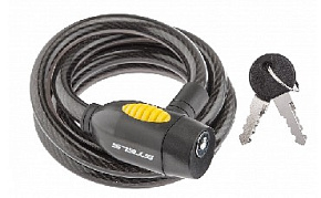 STELS Трос-замок 87112, 12X1500 мм, с ключом, черный 540082 LU089561 Замок