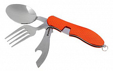 ЕРМАК Набор туристический: нож, ложка, вилка, открывалка; нерж. сталь 118-135 Набор туристический
