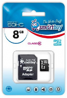 SMARTBUY (SB8GBSDCL10-01) MicroSDHC 8GB Сlass10 + адаптер