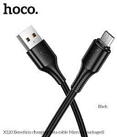 HOCO (6942007658881) X120m для micro USB , 1 м, Black Кабель