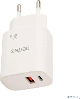 PERFEO (I4661) СЗУ USB-A+TYPE-C, 20W, белый