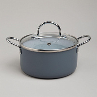 AGNESS 906-263 с а/приг.покр. и стекл.крышкой 1350мл 16*8см Кастрюля