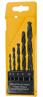 SPARTA Набор сверл по металлу, 1,5-2,5-3-4-5 мм, HSS, 5 шт, пластиковый бокс, цилиндрический хвостовик 723155 Набор сверл