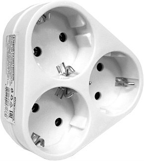 СПУТНИК SRT303 16А 3 гнезда-розетки з/к Разветвитеь