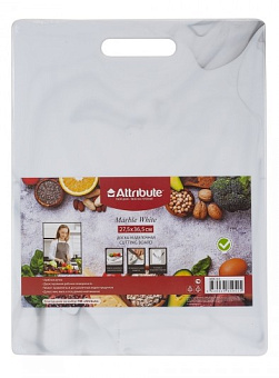 ATTRIBUTE ABX143-1 Доска разделочная MARBLE White 27,5х36,5см Доска разделочная