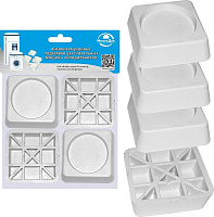 MULTIDOM МТ76-35 MULTIDOM Антивибрационные подставки для стиральных машин и холодильников (квадр. бел.) 6*6см, h2см МТ76-35