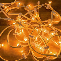 NEON-NIGHT (331-306) ГИРЛЯНДА LED GALAXY BULB STRING 10М, 30 ЛАМП*6 LED ТЕПЛЫЙ БЕЛЫЙ, белый каучук, IP65 Гирлянда