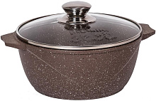 МЕЧТА 44806 Гранит brown 4л со стеклянная крышка Кастрюля