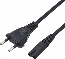 GOPOWER (00-00025227) кабель питания евровилка-C7 (2-pin) 1.8м ПВХ 0.75мм черный (1/300) Кабель