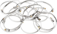 СИБРТЕХ Хомуты нержавеющая сталь, Стандартное болтовое крепление 80-100 мм, 25 штук в упаковке, ширина 9 мм 47587