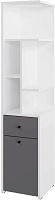 МЕБЕЛЬ-КОМПЛЕКС ЛАЙТ Стеллаж угловой с дверкой и ящиком Белый / Серый шифер/МК (1 кор.) Модульная мебель