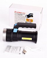 ULTRAFLASH LED53765 (фонарь акк 4В, черн., 2LED, 3 Вт, 4 реж, USB, бокс са) Cветодиодный фонарь