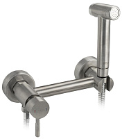 GFMARK 2048 Смеситель с гигиеническим душем, из нержавеющей стали, круглый корпус, цвет САТИН Набор для биде