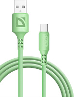 DEFENDER (87106GRN) USB кабель F207 TypeC 1м,2.4А,силикон,пакет Кабель