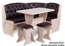 БИТЕЛ ОРХИДЕЯ ЛЮКС Ясень/Барнео Умбер (шоколад) (4 кор.) Набор мебели для кухни