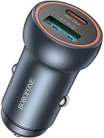 BOROFONE (6941991118579) BZ32A 1USB+1Type-C 3.0A PD30W+QC3.0 , Metal grey АЗУ