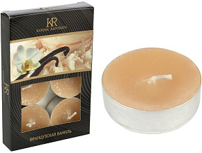 KUKINA RAFFINATA Свеча ароматическая чайная малая 6 шт. Французская ваниль (арт.202812) (007913)