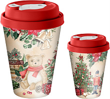 HOMVER Стакан с крышкой 420мл с декором с клапаном "Игрушки" (красный) 223137006/03 Емкость для сыпучих продуктов