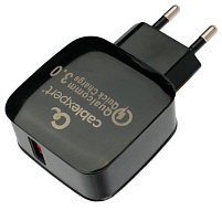 CABLEXPERT (21073) MP3A-PC-41 QC3.0, 1 порт USB, черный Универсальный адаптер питания