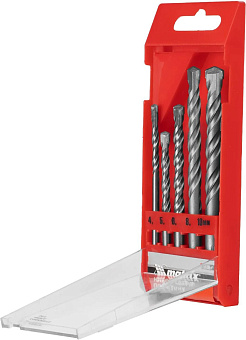 MATRIX Набор сверл по бетону, 4 - 5 - 6 - 8 - 10мм, пластиковый кейс//