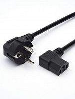 GOPOWER (00-00024536) кабель питания евровилка-C13 (f) 1.8м ПВХ 0.75мм угловой черный (1/125) Кабель