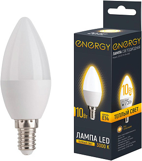 ENERGY LED С37-10-E14-3000 (109291) Лампа светодиодная