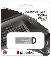 KINGSTON Флеш Диск 128GB DataTraveler Kyson DTKN/128GB USB3.2 серебристый/черный