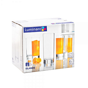 LUMINARC ИСЛАНДИЯ наб. стаканов 6 шт 330 мл высокие (J0040) Посуда
