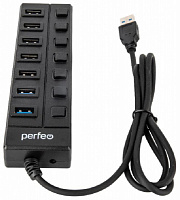 PERFEO (PF_C3228) USB-HUB 7 Port, (PF-H036 Black) чёрный USB-концентратор