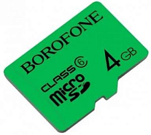 BOROFONE (6931474701206) 4GB Micro-SD Class 6 Red Карта памяти