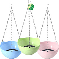 MULTIDOM Кашпо подвесное с дренажной сеткой. Диаметр 15см, глубина 8,5см VL83-117 Кашпо подвесное с дренажной сеткой. Диаметр 15см, глубина 8,5см 3 цв