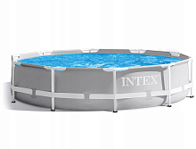 INTEX Бассейн каркасный 427х107см.(фильтр-насос+лестница+тент+подстилка) .(коробке) Арт.26720NP Бассейн каркасный