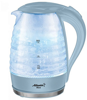 ATLANTA ATH-2467 (1,7л. стекло) синий ATH-2467 (blue) Чайник стеклянный электрический