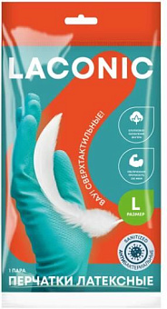LACONIC Перчатки резиновые антибактериальные (L) 77904
