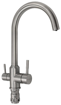 MAGNUS 91114 Смеситель кухонный С-образный гусак , шаровый , с двойным выпуском воды для фильтра, из Смеситель кухонный