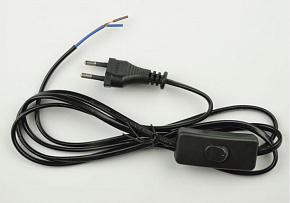 UNIEL (UL-00004429) UCX-C10/02A-170 BLACK Сетевой шнур с вилкой и выключателем