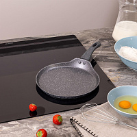 AGNESS 932-520 GREY MARBLE блинная с а/приг.покрытием 22Х2см индукция Сковорода