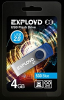 EXPLOYD 4GB 530 синий [EX004GB530-Bl] USB флэш-накопитель