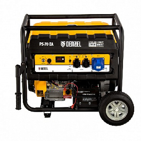 DENZEL Генератор бензиновый PS 70 EA, 7,0 кВт, 230В, 25л, коннектор автоматики, электростартер 94689 Генераторы бензиновые